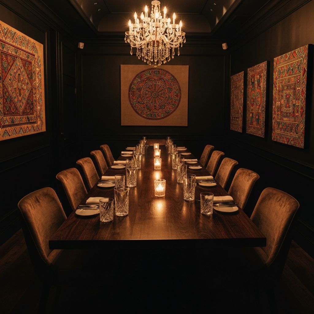 Michot private dining room with elegant table setting